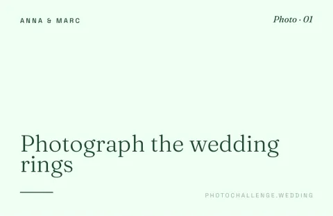 Garden-themed wedding photo challenge card with QR code.