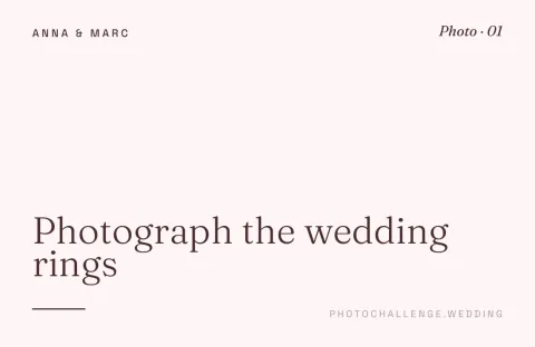 Romantic wedding photo challenge card with QR code.